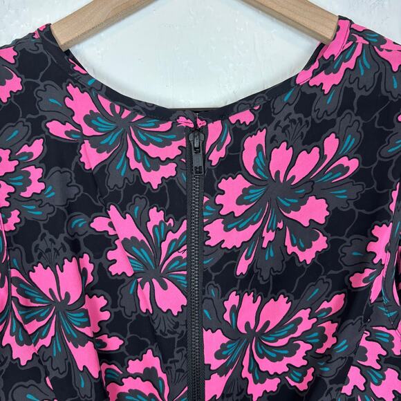 Milly of New York 100% Silk Floral Mini Flounce Dress Size 4 - Picture 3 of 5